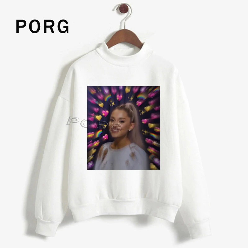 Ariana Grande/Розовая Толстовка для женщин в готическом стиле, уличная Harajuku Sudadera Mujer, новая женская одежда, толстовки с длинными рукавами и круглым вырезом - Цвет: WH-12
