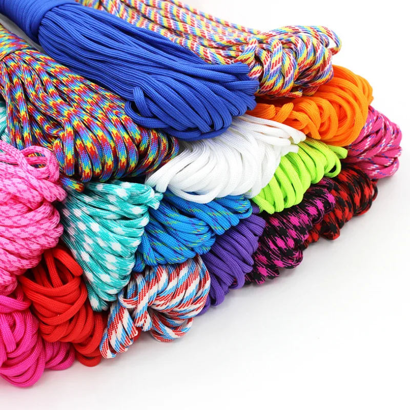 (35pcs) Camping Paracord (100ft/31m) Parachute Cord 7 Strand 3-4mm Shelter Tent Rope Camp Wind Rope