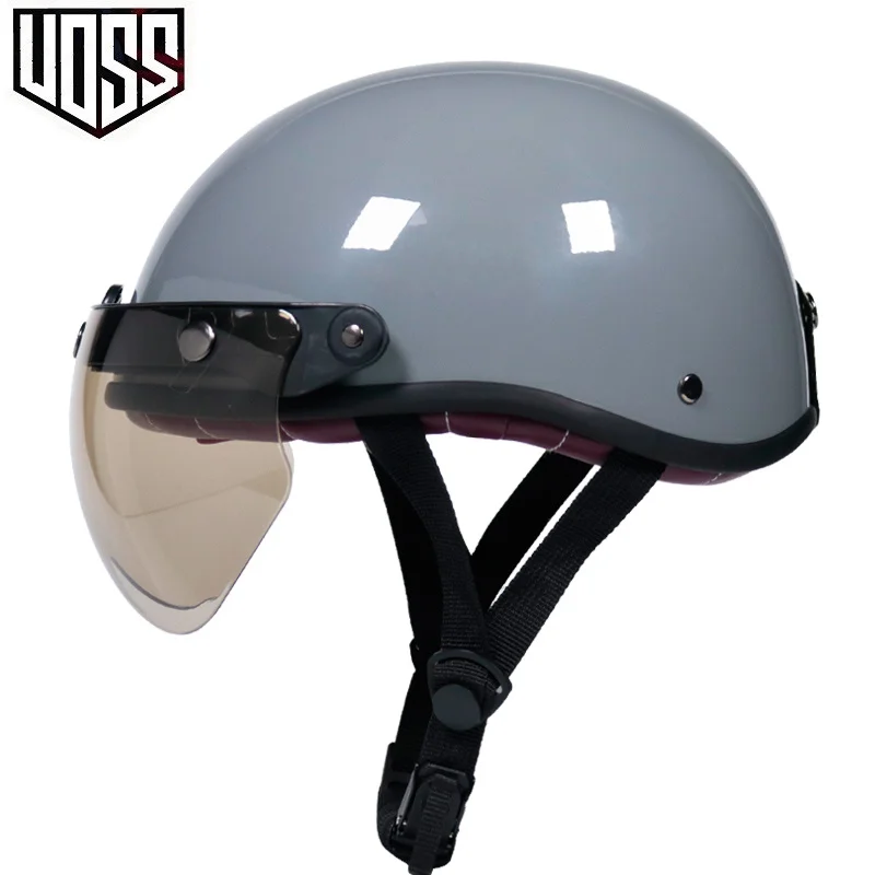 Retro motorcycle helmet skull cap retro middle mask German style helicopter cruiser | Автомобили и мотоциклы