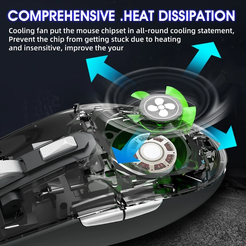 

USB Wired Programmable Gaming Mouse RGB Backlit Mouse 6 Buttons 8000DPI Honeycomb Shell Mouse with Fan for PC Laptop