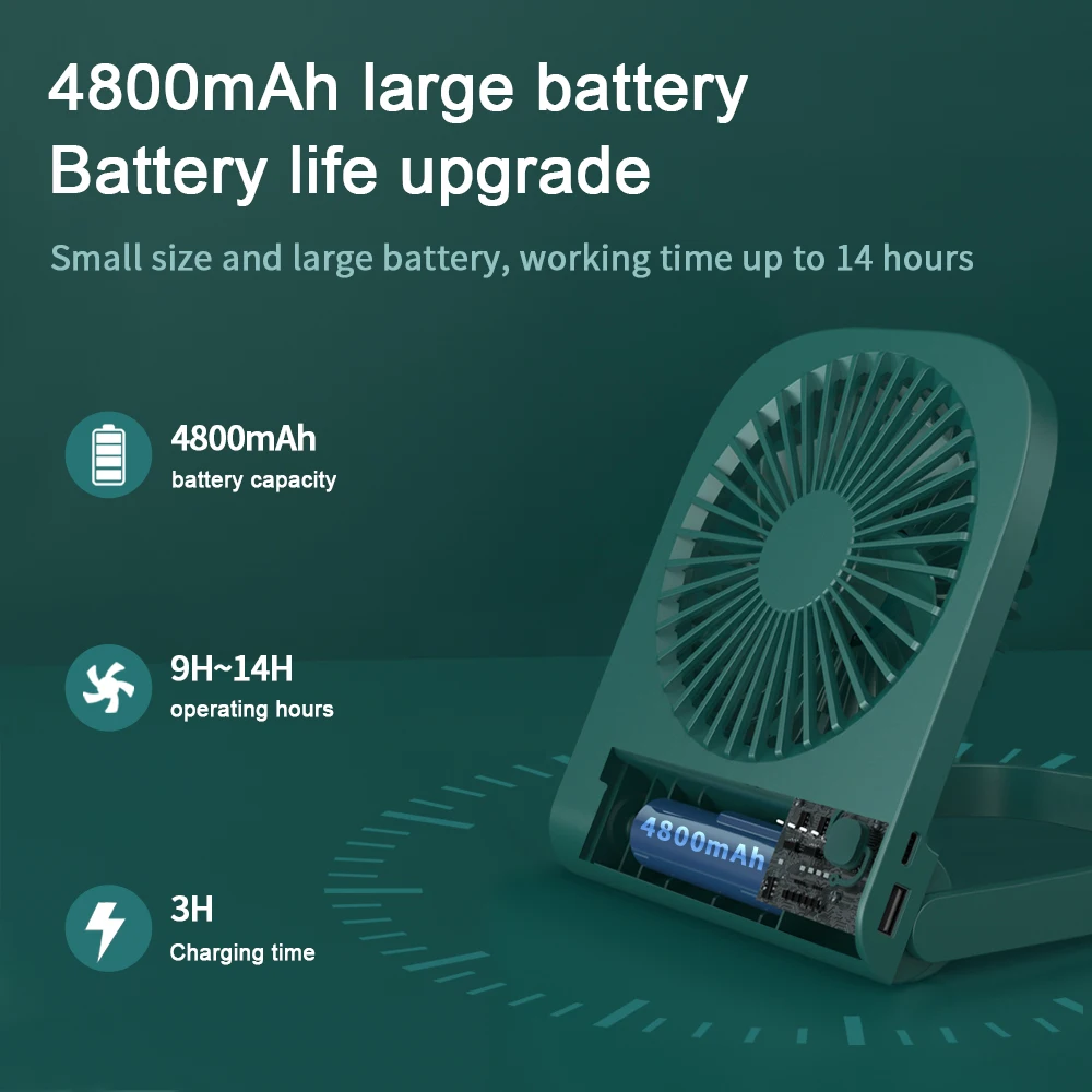 IHoven вентилятор с питанием от USB Настольный Мощность банка 4800 мА/ч Портативный