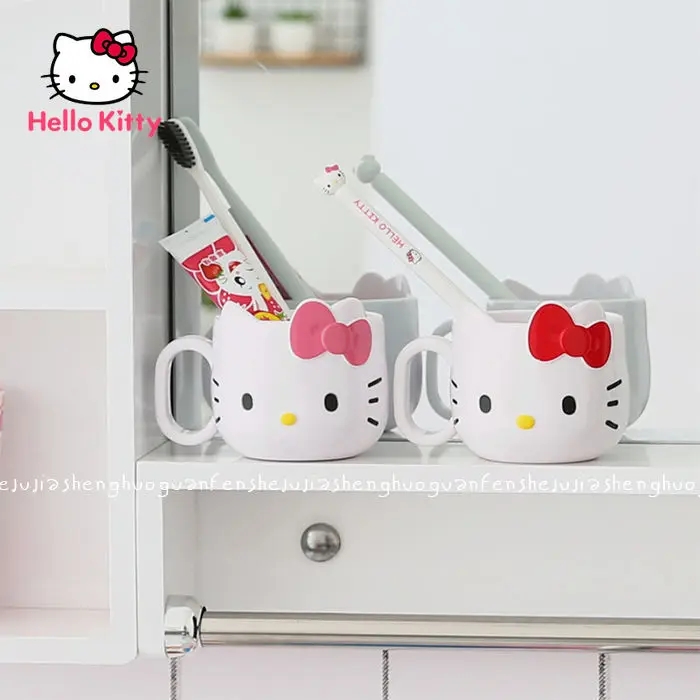 

Cute cartoon Hello Kitty Washing Cup Household Children's Portable Travel Tooth Tube Hello Kitty Mouthwash Cup