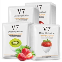 4pcs v7 face mask vitamin toning youth skin care mask kiwi fruit orange fruit extract moisturizing nourishing beauty face care
