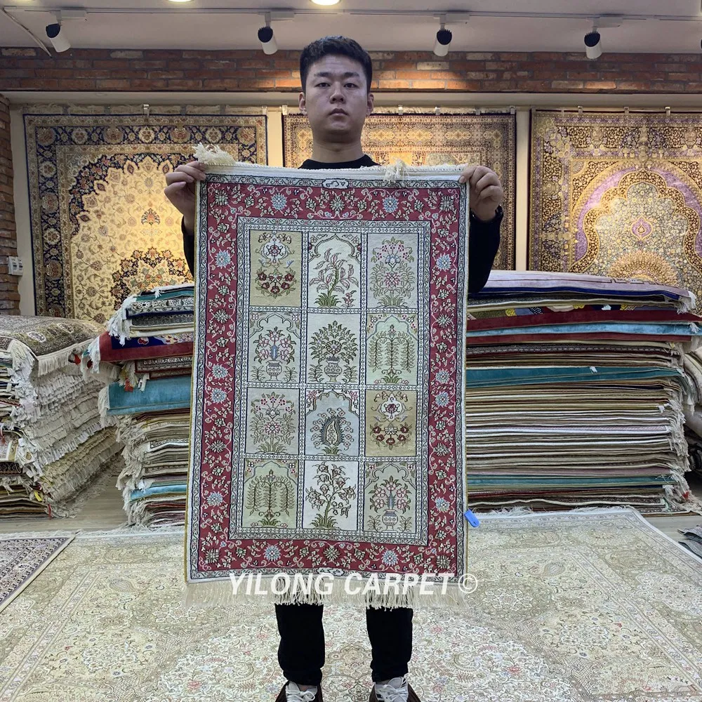 Yilong 2 'x 3 'ковер из шелка в турецком стиле ковер ручной работы для сада