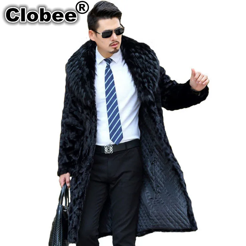 Мужские зимние пальто из искусственного меха норки 2020 черные мужские куртки с