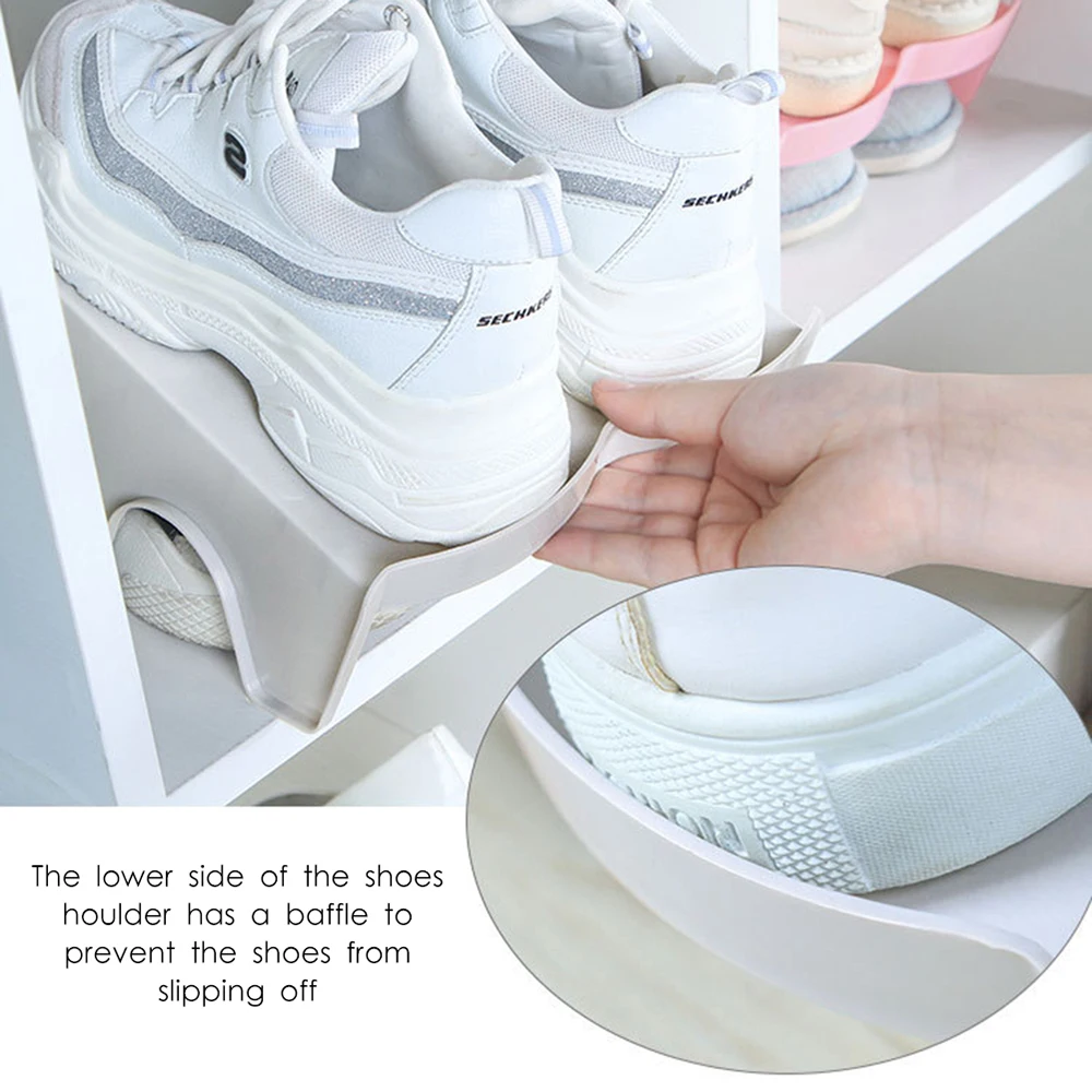 

4 Pcs Double-layer Shoe Rack Three-dimensional Shoe Rack For Bedroom, Entryway, Hallway