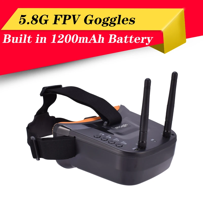 5 8G FPV очки 40CH двумя антеннами монитор Видео с 3-дюймовый HD ЖК-дисплей 1200 мА/ч