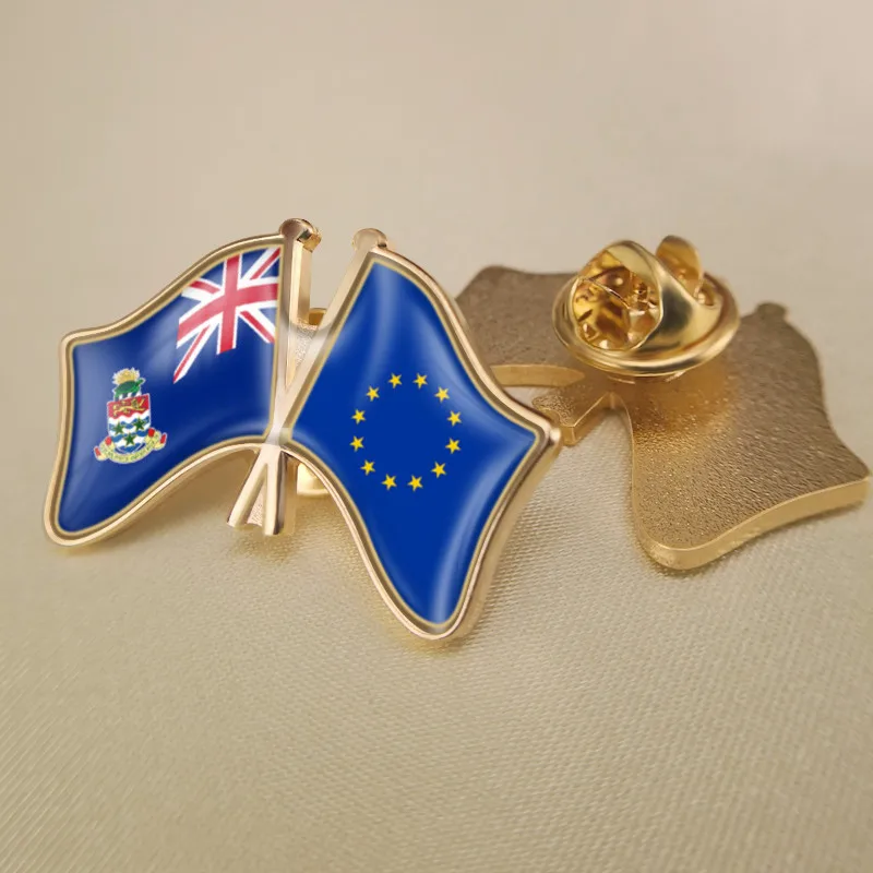 Европейский союз и Кайманы острова перекрестные двойные фотообои брошь |