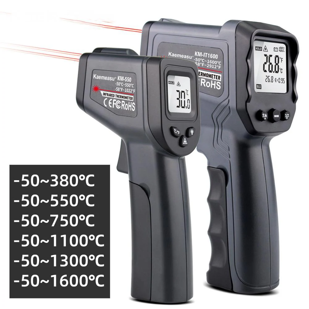 

-50~1600 Degree Handheld Pyrometer Digital Infrared Thermometer Non-Contact Laser LCD Display IR Temperature Gun Instruments