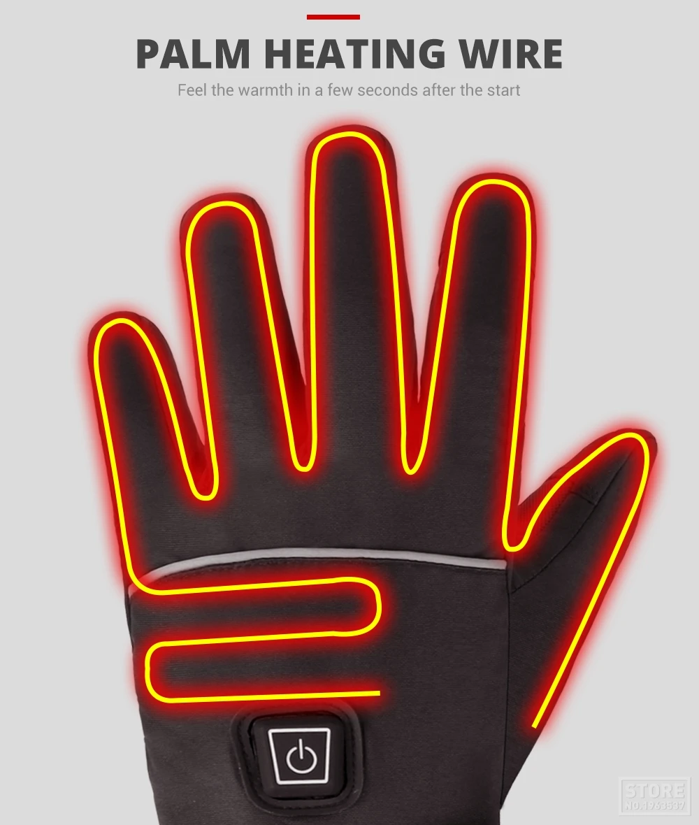 HEROBIKER Мотоциклетные Перчатки Водонепроницаемый с подогревом Guantes Сенсорный экран Батарея приведенный в действие Мотогонки Ездовые перчатки зимние