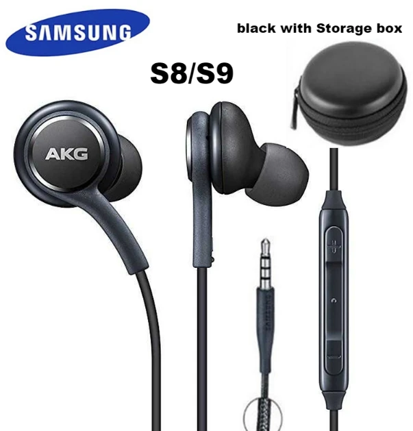 S8 black with box Samsung AKG Наушники EO-IG955 3,5 мм наушники-вкладыши с микрофоном Проводная гарнитура для samsung Galaxy s10 S9 S8 S7 S6 S5 huawei xiaomi смартфон - Цвет: S8 black with box