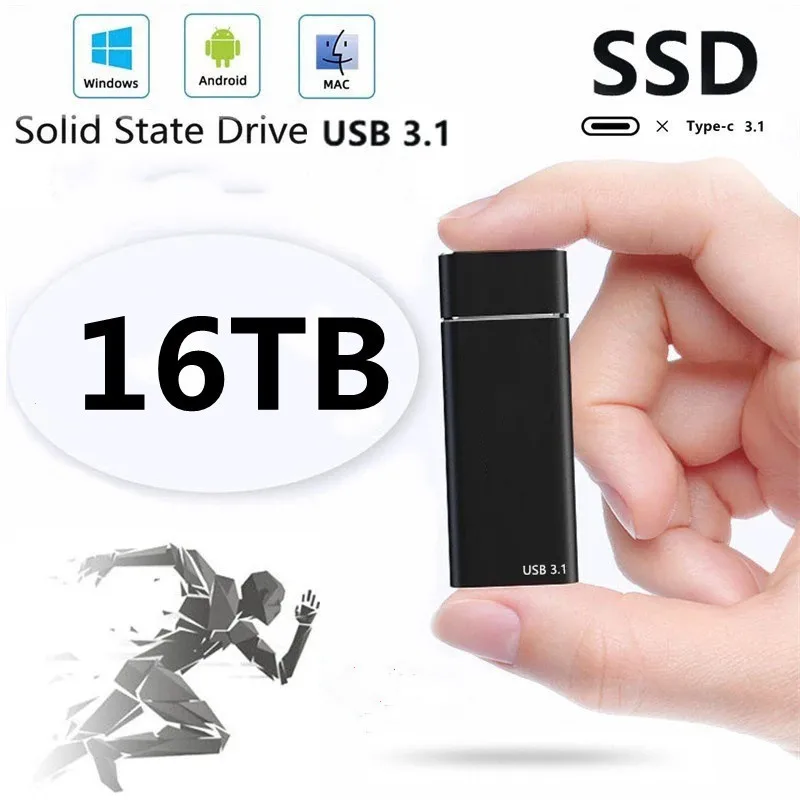 SSD 16TB External Solid State Drive 12TB Storage Device Hard Drive Computer Portable Mobile Hard Drive ssd external drive harici