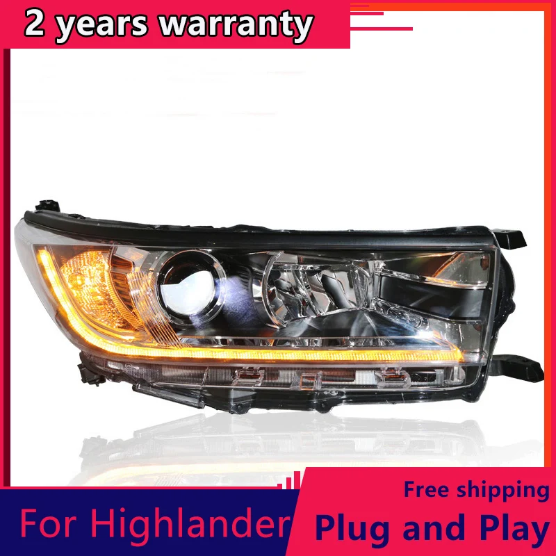 

Car Styling for Toyota Highlander Headlights 2018 New Kluger LED Headlight DRL Bi Xenon Lens High Beam LED Dynamic turn signal