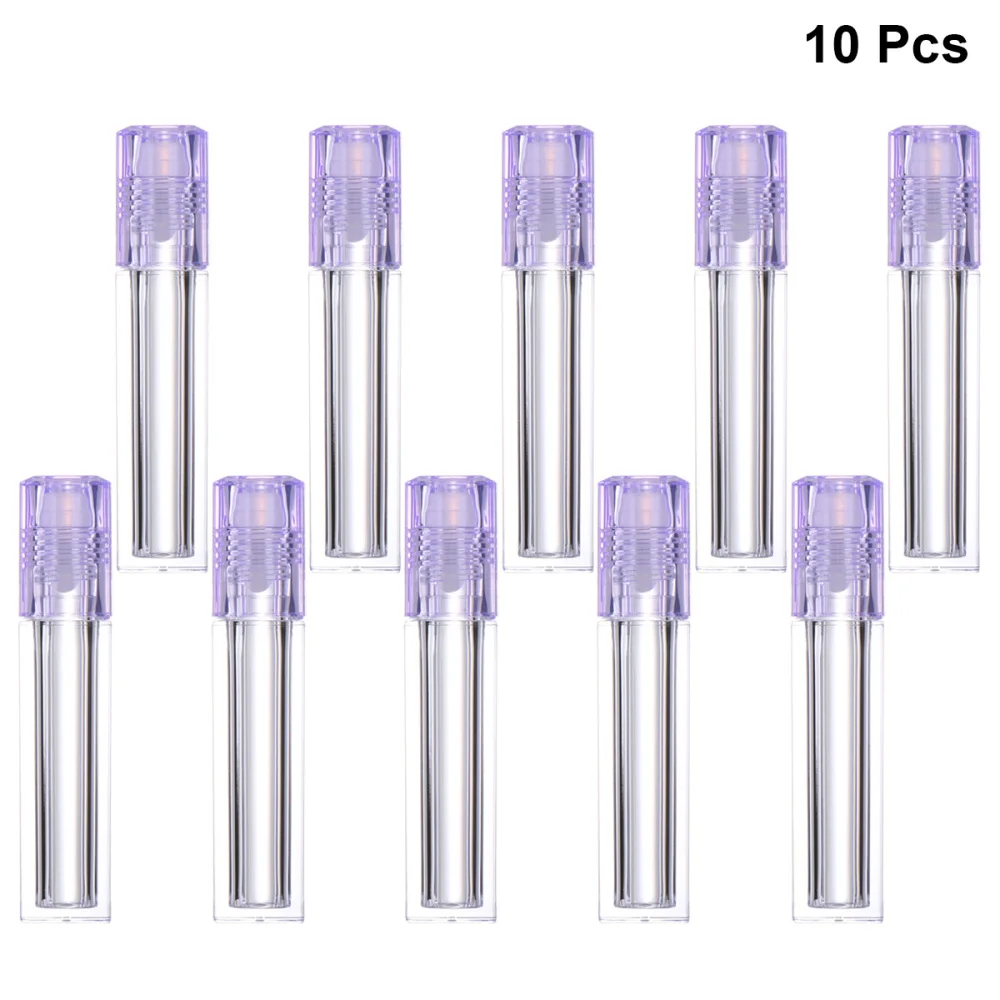 

1 Set 10Pcs Hydrating Lip Oil Vials Moisture Lip Refillable Roll-On Bottle Lip Oil Vials with Lid (Cap)