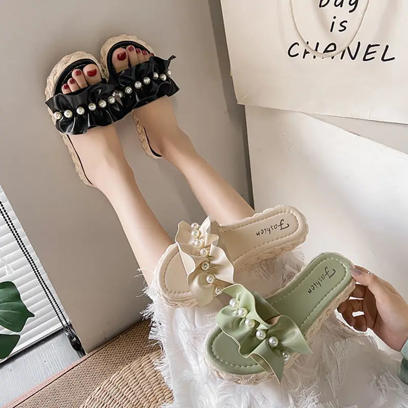 

Women Slippers Flat Sandals 2021 Summer Casual Sandals Slipper Beach Shoes Flat Heel Slides Sandals Thick Bottom Flat Slippers