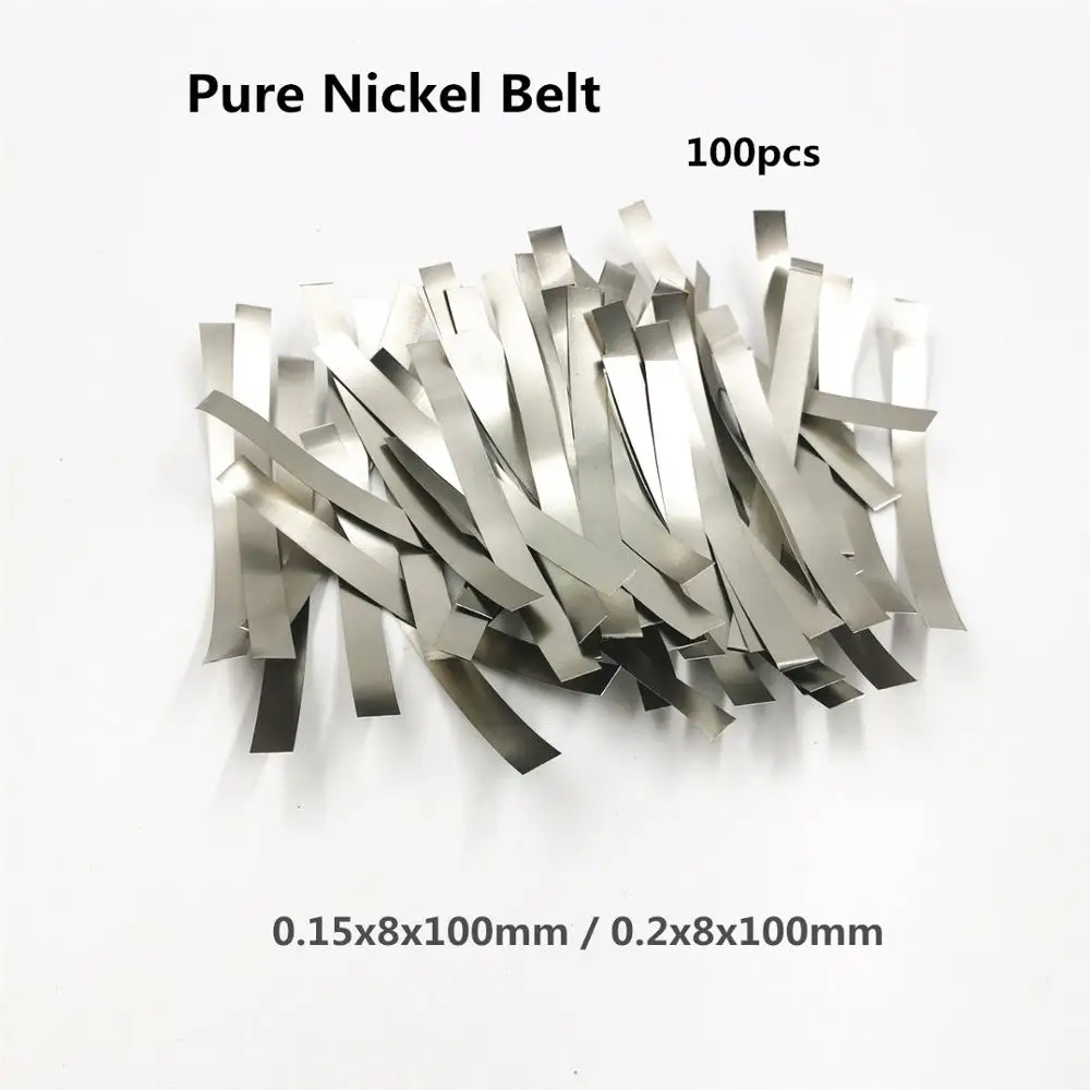 100pcs/lot Quality Low Resistance 99.96% Pure Nickel Strip For Spot Welder 18650 Lithium Battery  Spot Welding Machine