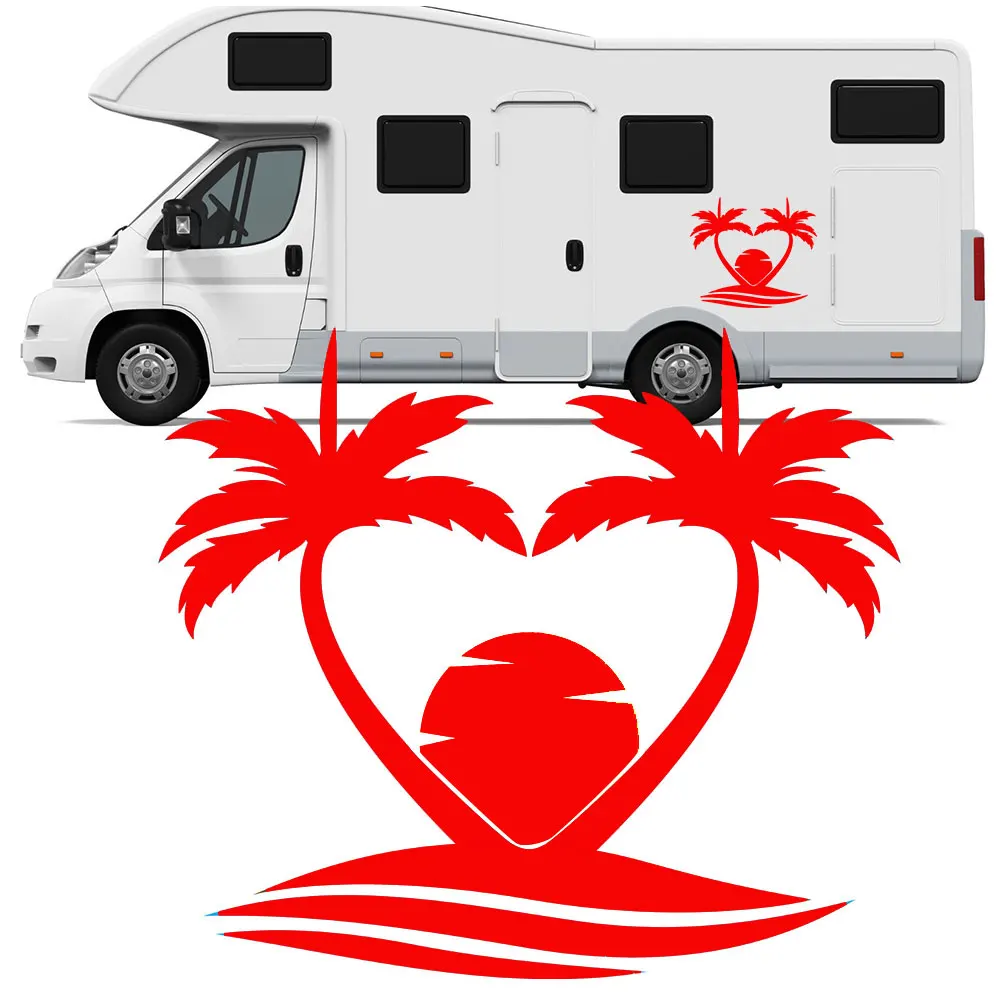 1 шт. виниловые наклейки для дома на мотоцикл пальма солнце колесах фургон