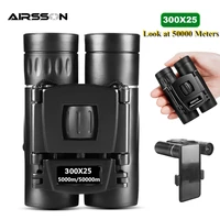300x25 powerful hd binoculars 50000m long range folding mini telescope low light night vision bak4 optics for hunting camping