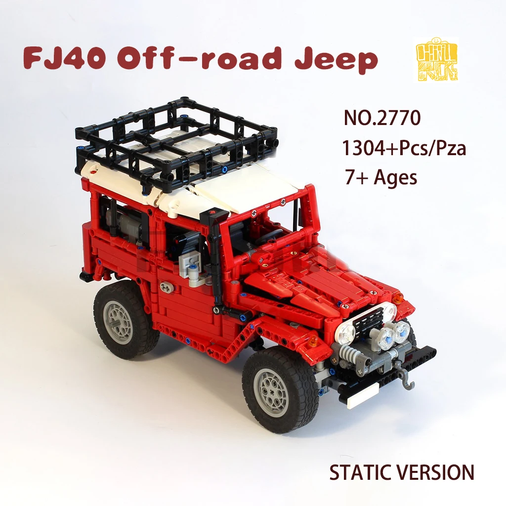 Внедорожный джип MOC 2770 FJ40 со стойкой для путешествий, строительные блоки LEGOin, PDF, рисунки, кирпичи, детские игрушки «сделай сам», подарки на день рождения и Рождество