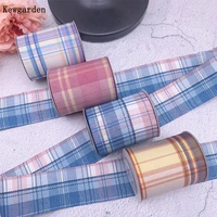 kewgarden plaid ribbon bow 1 5 38mm 6cm diy hair bow corsage crafts sewing accessories handmade tape whloesale 25 yards