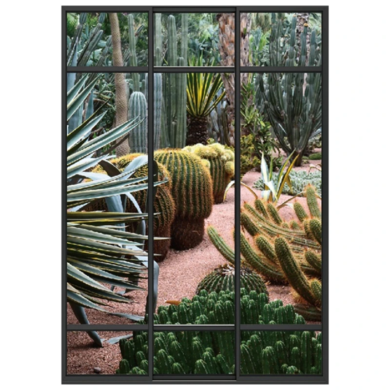 Садовый домик пейзаж поддельные настенная зеленые деревья 3d виниловая наклейка