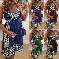new womens printed suspender maternity dress om8885
