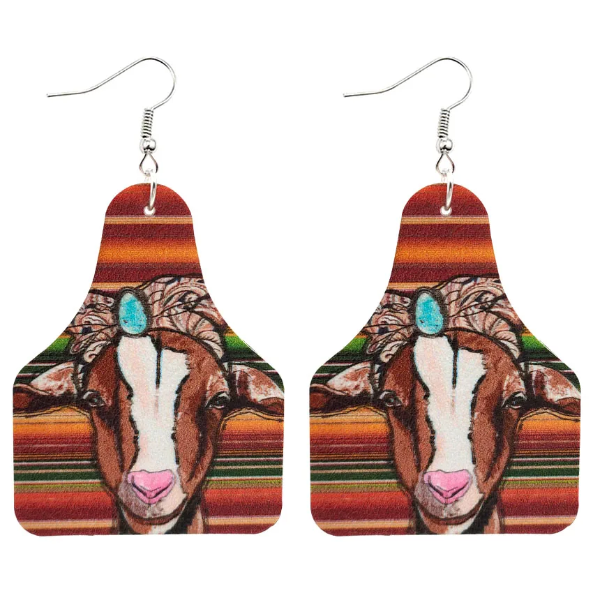 Новинка 2022 г. уникальные рождественские висячие серьги из искусственной кожи с