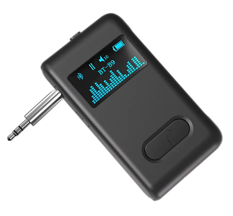 Bluetooth 5.0 Audio Receiver LCD Display Jack RCA AUX 3.5 3.5mm Stereo Music Wireless Adapter with Mic for Speaker Car Auto ON |