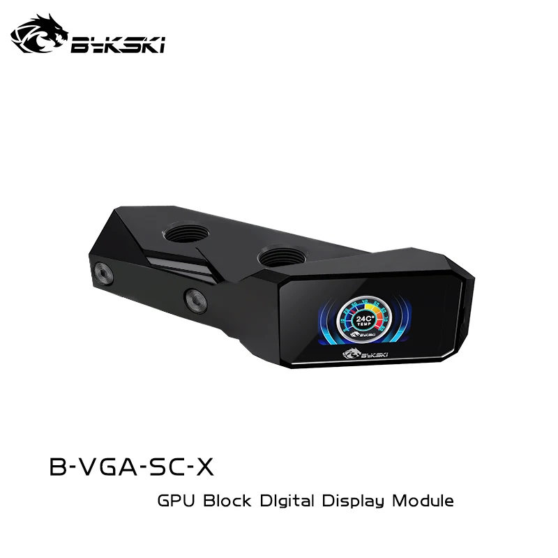Кулер-термометр Bykski для видеокарты ЖК-дисплей с температурным экраном G1/4 черный