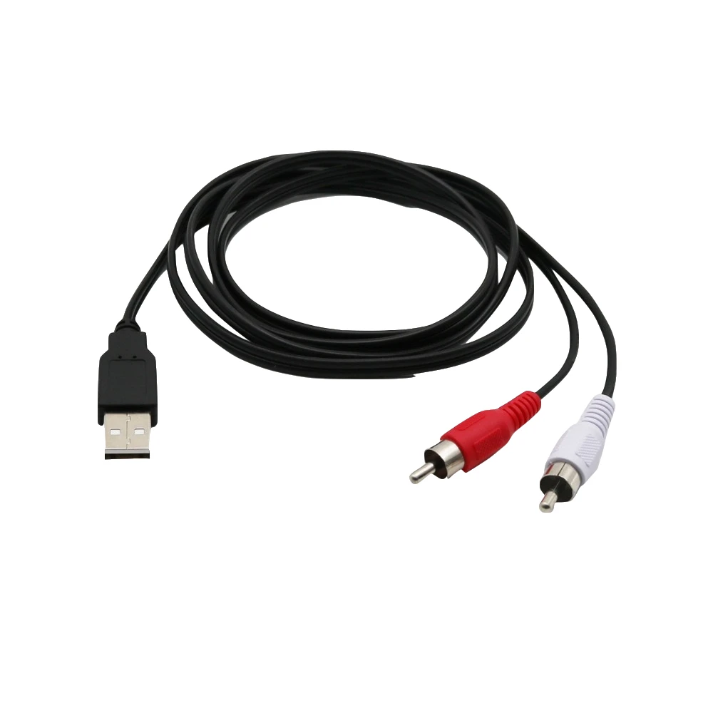 1x 2RCA штекер к USB 2 0 Тип A видео разъем для телевизора Кабель Папа папа 5 футов/1