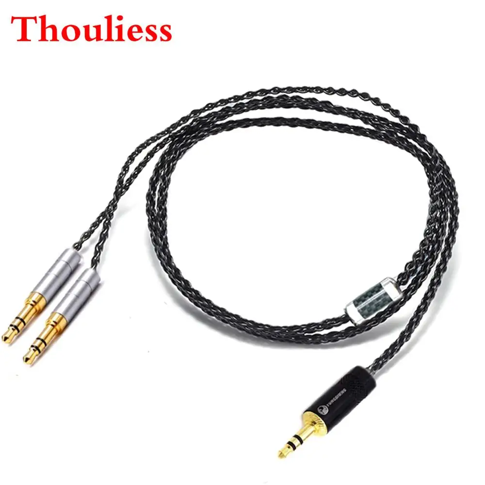 

Thouliess Black Silver Plated Headphone Upgrade Cable for Sundara Aventho focal elegia t1 t5p D7200 D600 D7100 MDR-Z7 Headphones