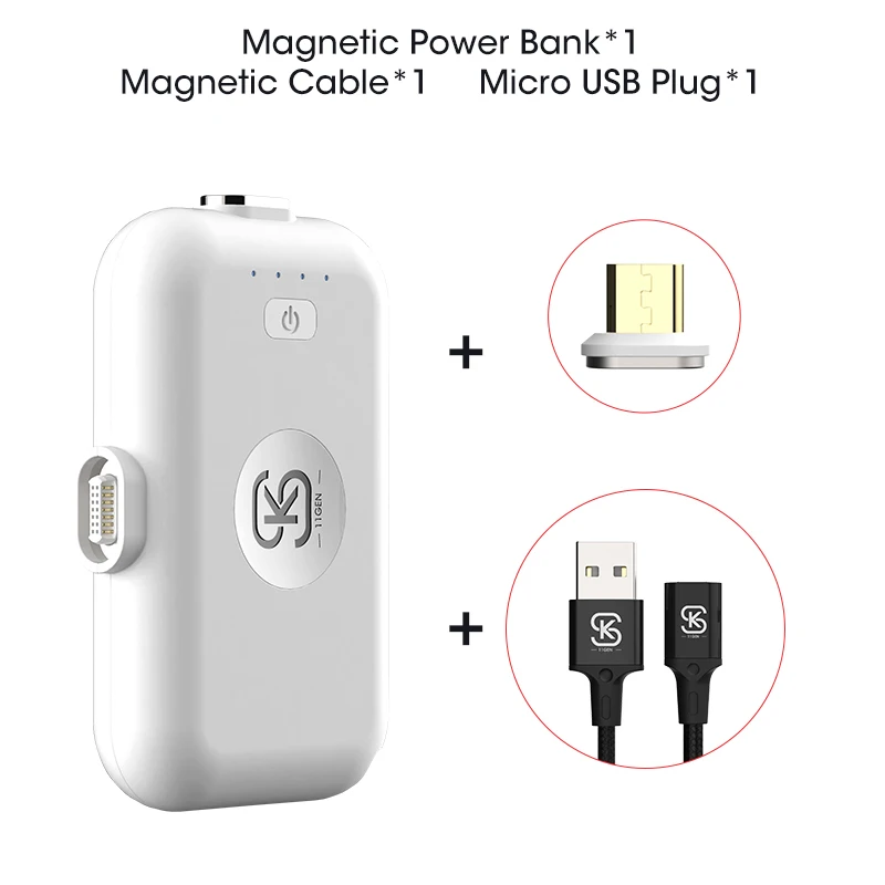 11GEN for micro SIKAI 11 Gen Супер Мини Магнитный аварийный внешний аккумулятор для iphone X Xs XR портативный милый источник питания для huawei mate 20 P30 - Тип штекера: 11GEN for micro