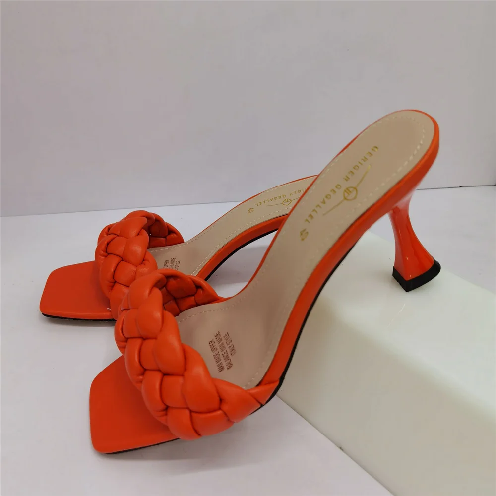 

Orange And White Color High Heels Autumn Slipper for Wedding 2022 Sexy Platform Pumps High Quality African Wedding Shoes