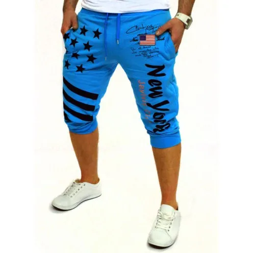 Мужские брюки с принтом американского флага повседневные штаны бесплатная