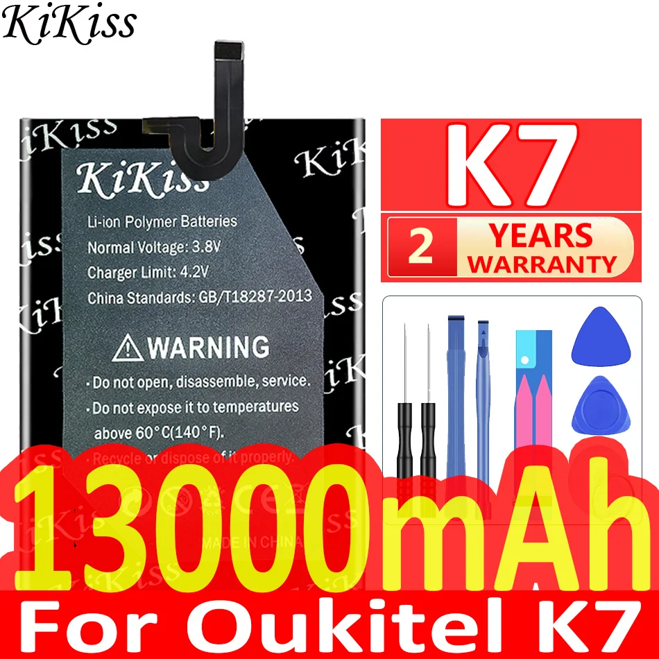

KiKiss 13000mAh Battery For Oukitel K7 OukitelK7 K 7 Smart Phone Replacement High Quality Large Capacity Back Up Batteries
