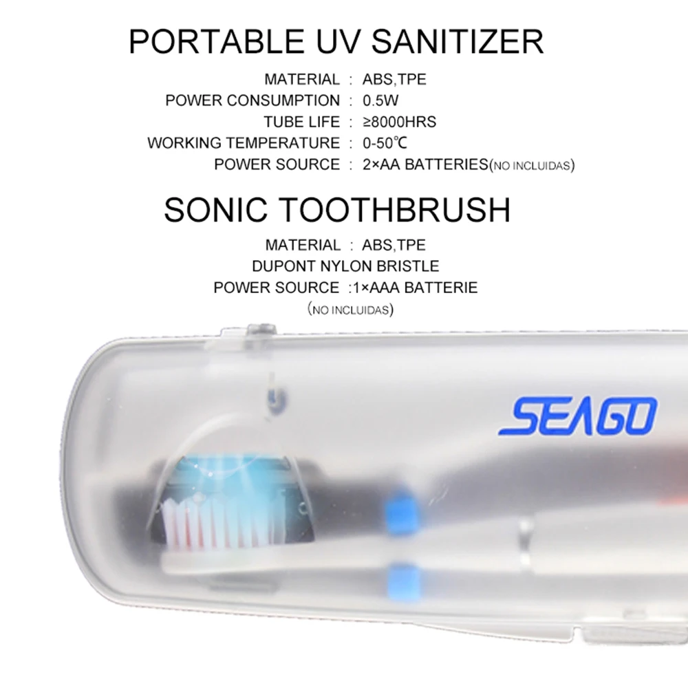SEAGO Sonic электрическая зубная щетка установка батареи для взрослых ультра