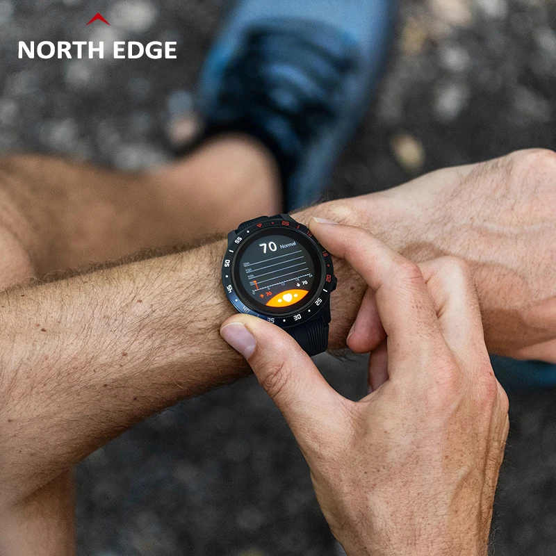 Смарт часы North Edge мужские цифровые спортивные водонепроницаемые с GPS Bluetooth