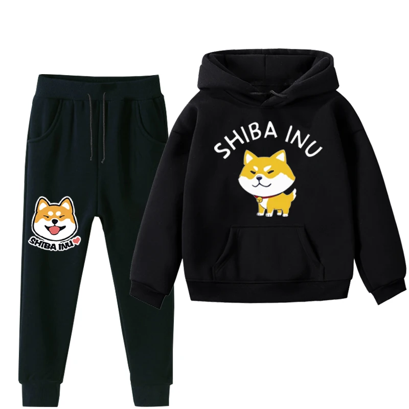 Костюм с капюшоном Шиба-ину сезон осень-зима теплая толстовка для мальчиков и