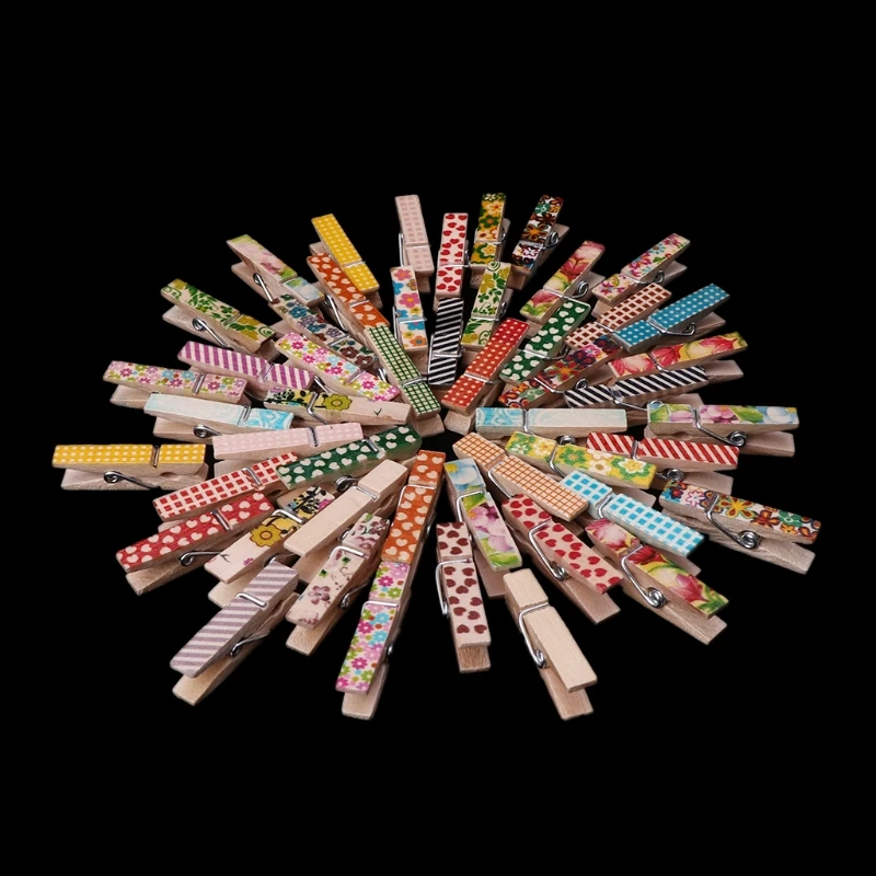 

50pcs Durable Natural Wooden Clips For Photo Clothespins Laundry Pins DIY Craft
