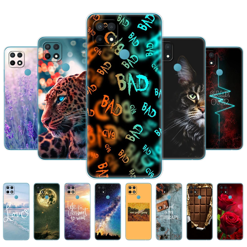 

For OPPO A15 Case For OPPO A15S Back Silicon Soft TPU Phone Cover For OPPOA15 CPH2185 A 15 S CPH2179 Bumper 6.52" Fundas Shell