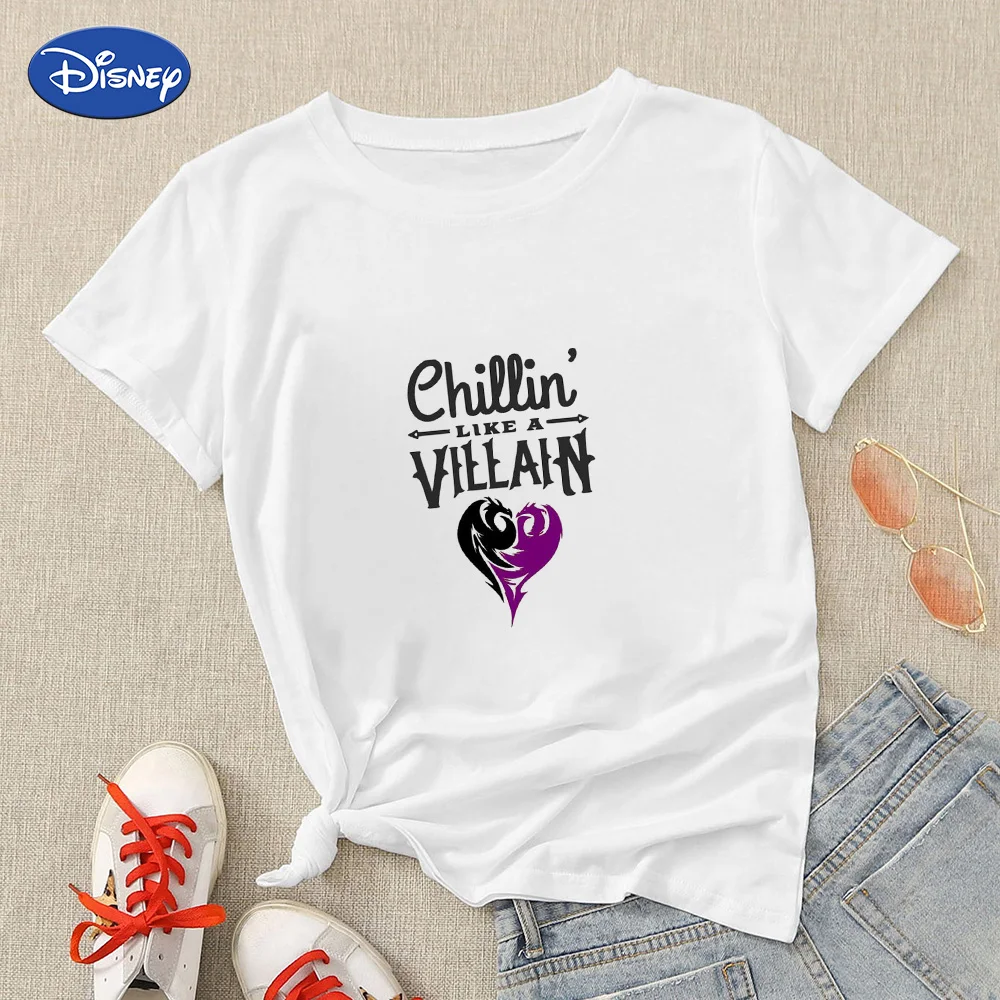 

Maleficent Disney Villains Shirt Woman Gothic Victorian Punk Short Sleeve 2021 Fashion European Ropa Tumblr Mujer Dropshipping