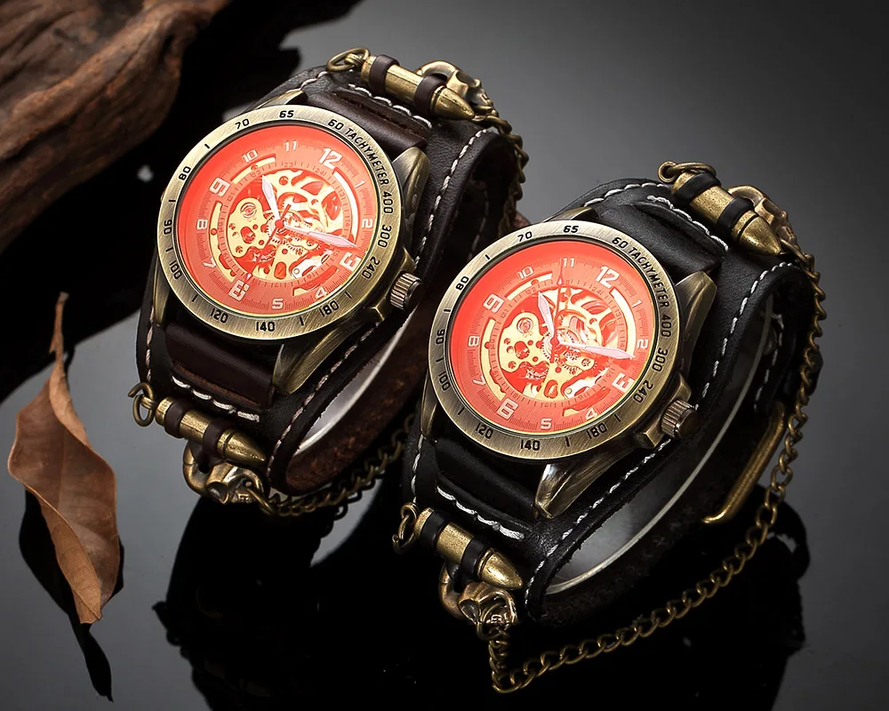 Модные Винтажные мужские часы цилиндрический ремешок из коровьей кожи