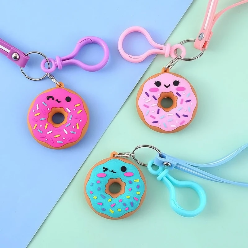 

Keychain Charms Mini Kawaii Plastic Food Charms Novelty Donuts Cake Ice Cream Pendant For Key Backpack Decoration Girl