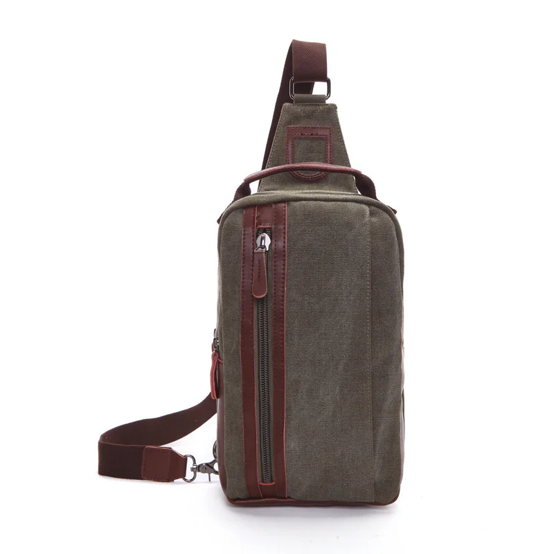 

Wear-resistant canvas one-shoulder diagonal bag / men's outdoor sports small square bag 9.7 inch IPAD vertical square canvas bag