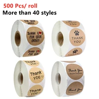 500 pcs thank you kraft paper stickers 40 style handmade with love sticker for gift bread handmade candy package adhesive labels
