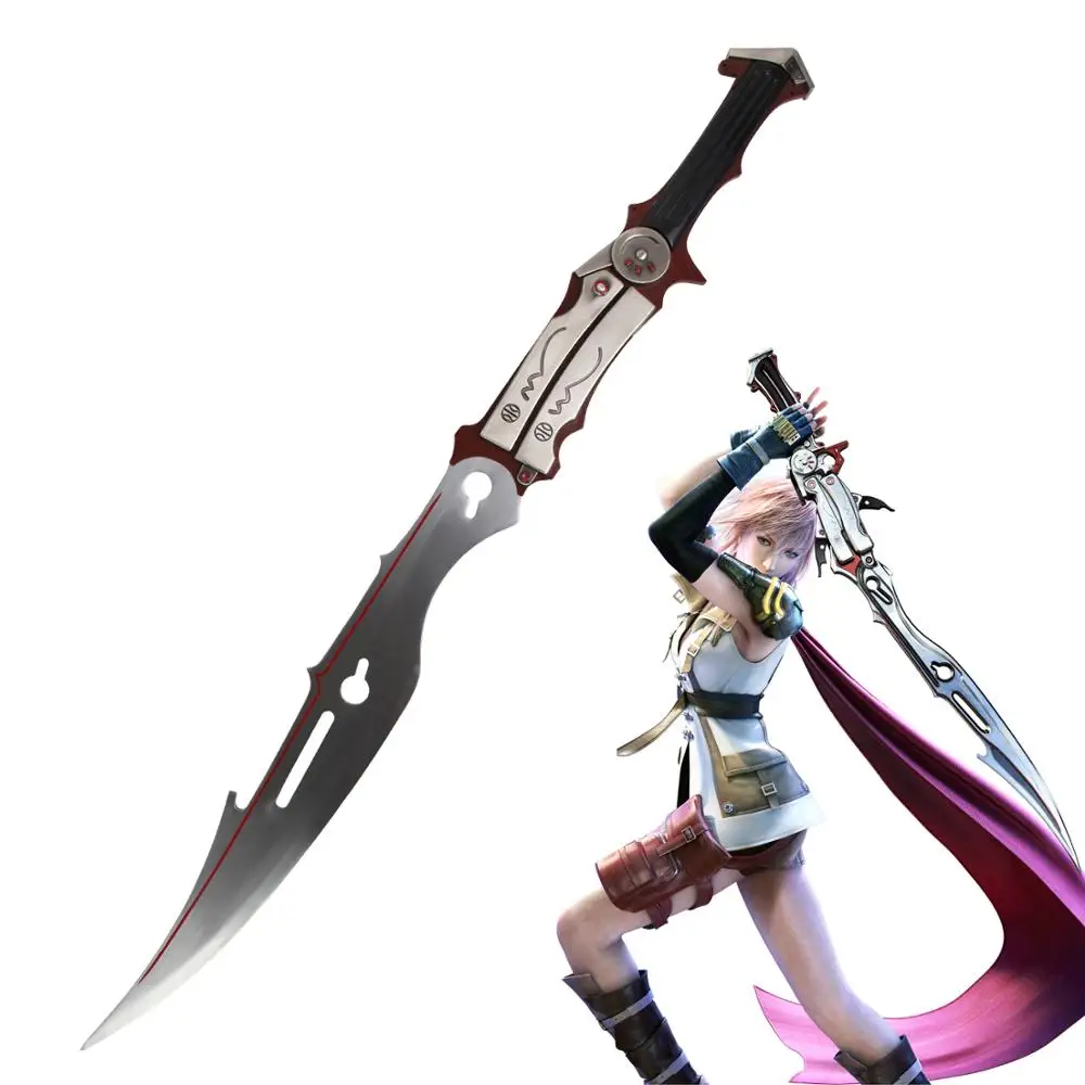 FF XIII Lightning Blazefire Saber Gunblade Косплей Реплика Аниме игра меч из углеродистой