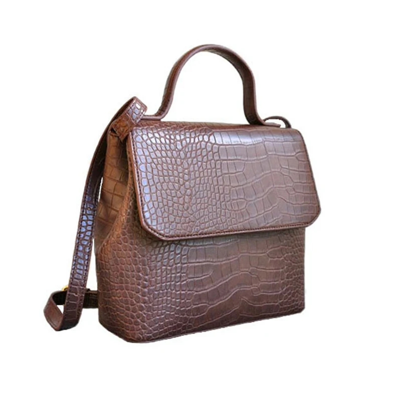 Повседневная сумка аллигатора женская мессенджер с крокодиловым узором через