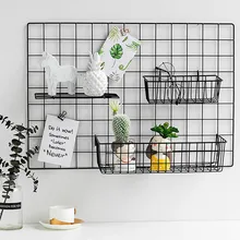 인스 홈 벽 장식 철제 그리드 장식, DIY 행잉 랙, 벽 디스플레이, 아트 보관 상자 바구니, 메쉬 선반 홀더, 정리함