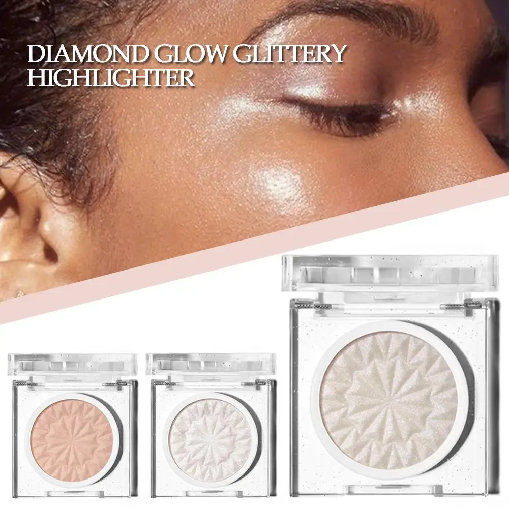 Diamond Glow Glittery Highlighter 3 Styles Optional Long Lasting Bright Soft Powder Palette Ultra-fine |