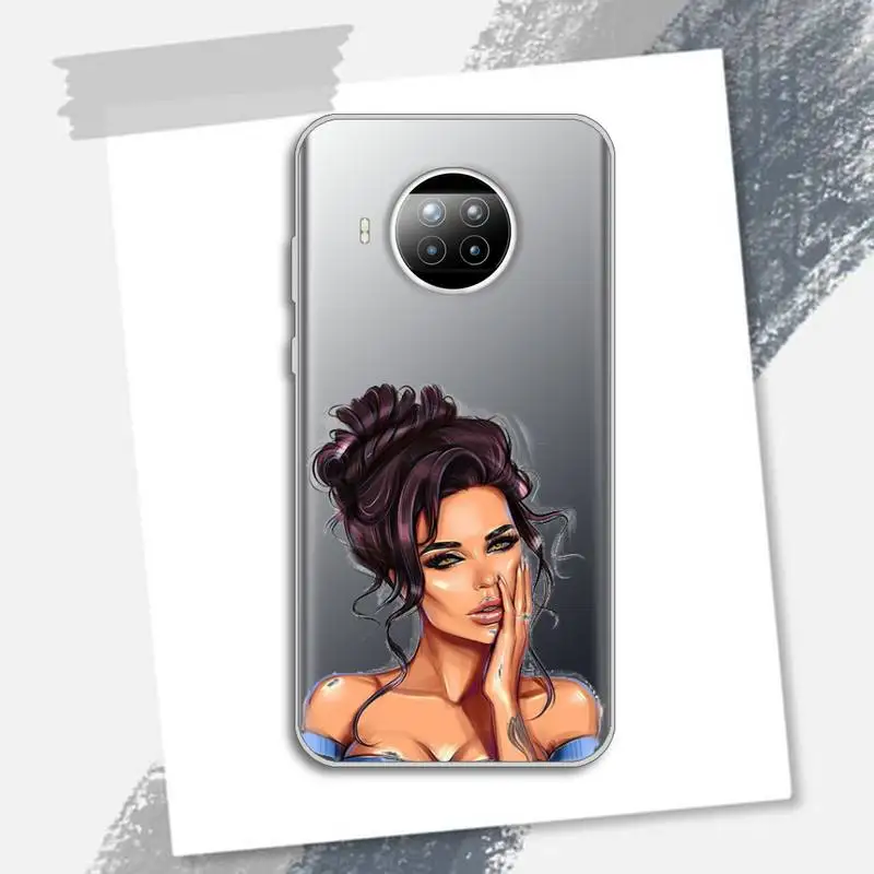 

Girls Female fashion woman Phone Case Transparent for Xiaomi Redmi note 10 t 8 9 pro lite 11 protective custom funda